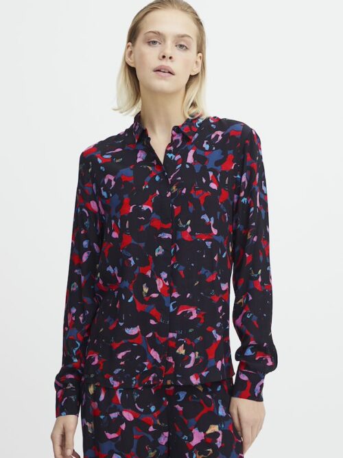 poppy red print mix 1 long sleeved shirt
