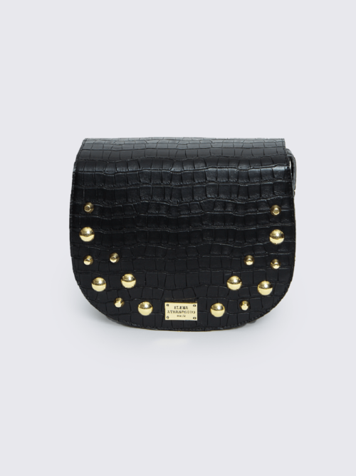 Elena athanasiou CROCO CrossbodyXL Black cukagr