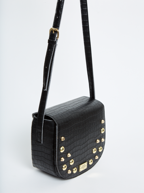 Elena athanasiou CROCO CrossbodyXL Black cukagr1