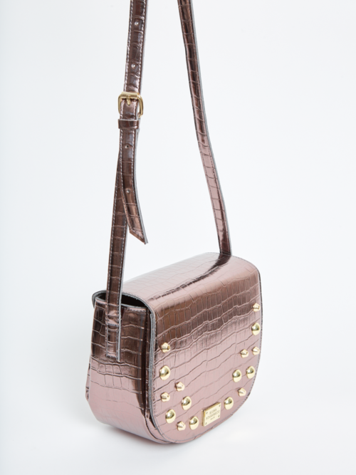 Elena athanasiou CROCO CrossbodyXL MetalGrey cukagr2