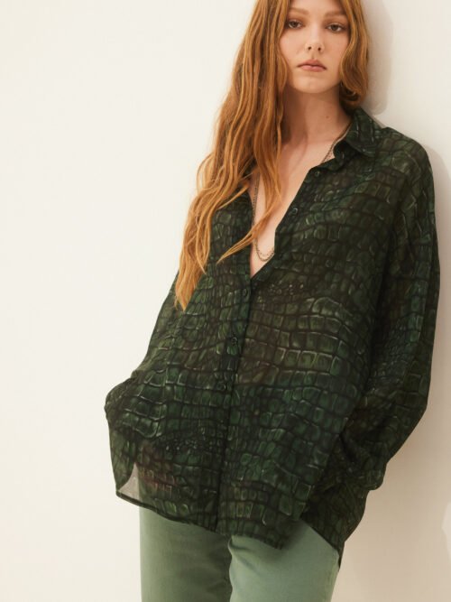 Hemithea Heather Shirt Green Aligator CUKAGR