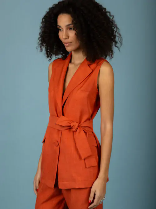 chaton Alessandro sleeveless blazer BurntOrange cukagr