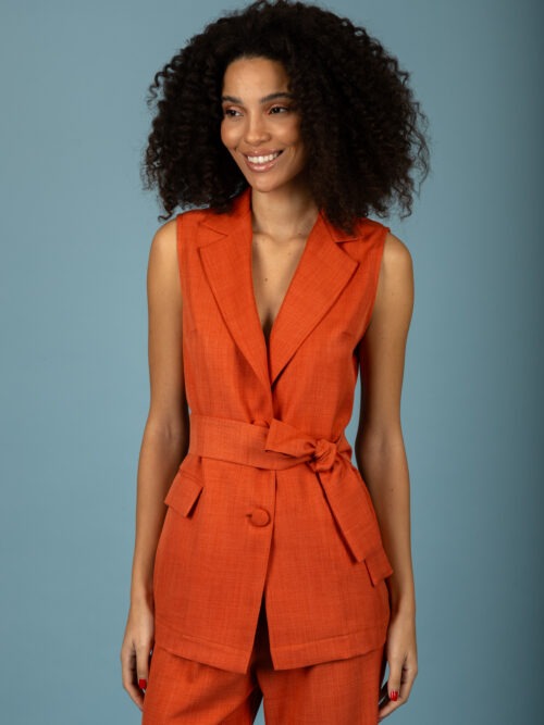 chaton Alessandro sleeveless blazer BurntOrange cukagr2