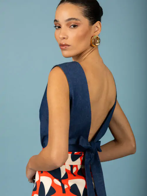 Chaton denim Top OpenBack cukagr2