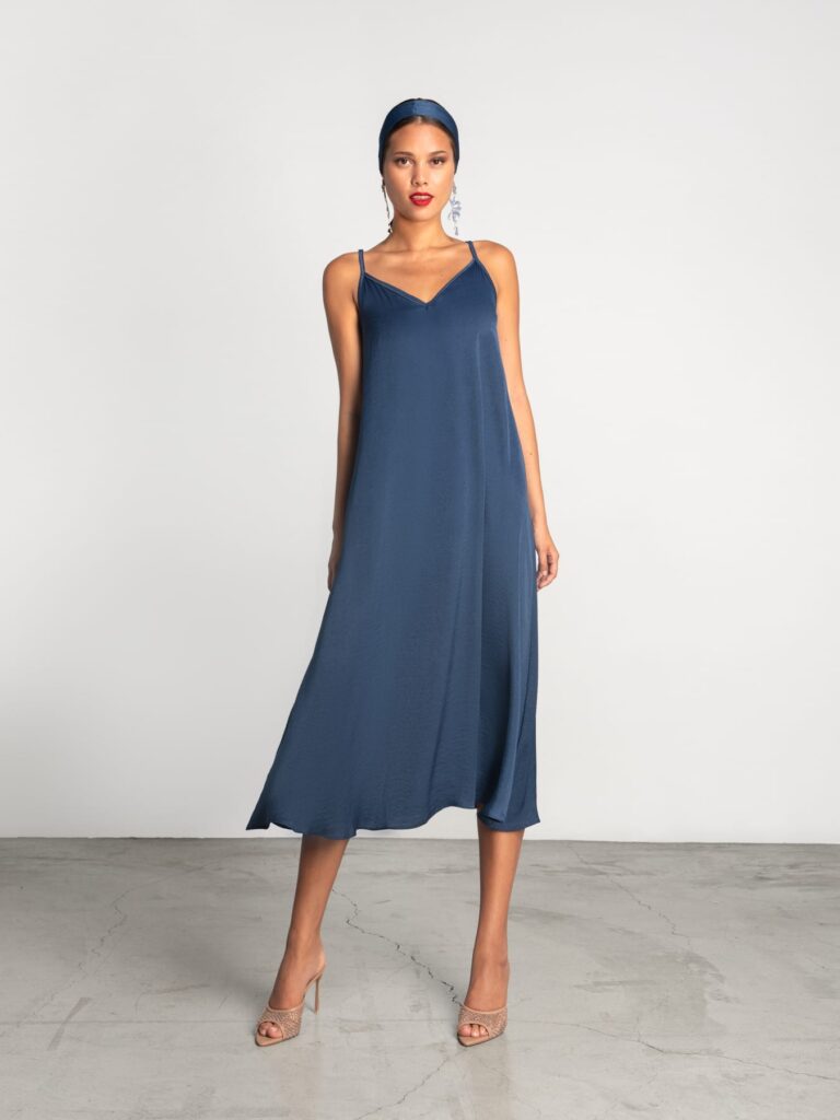 Moutaki Silky Touch Μίντι Φόρεμα Μπλε cukagr