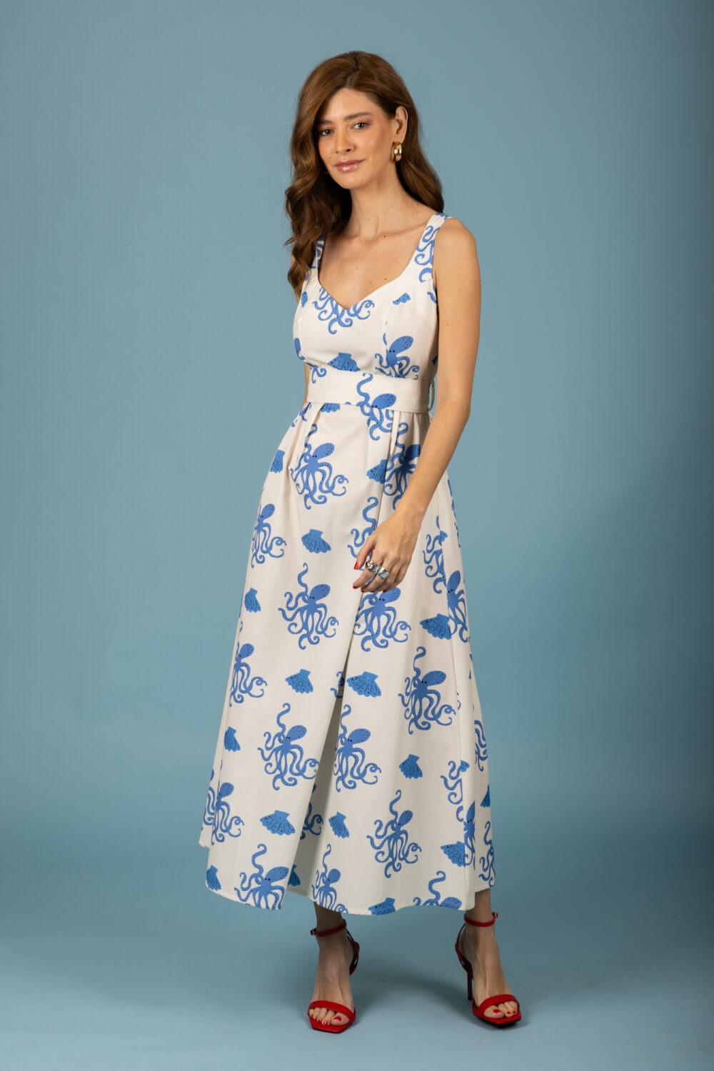 chaton Esmeralda poplin dress Ecru cukagr4