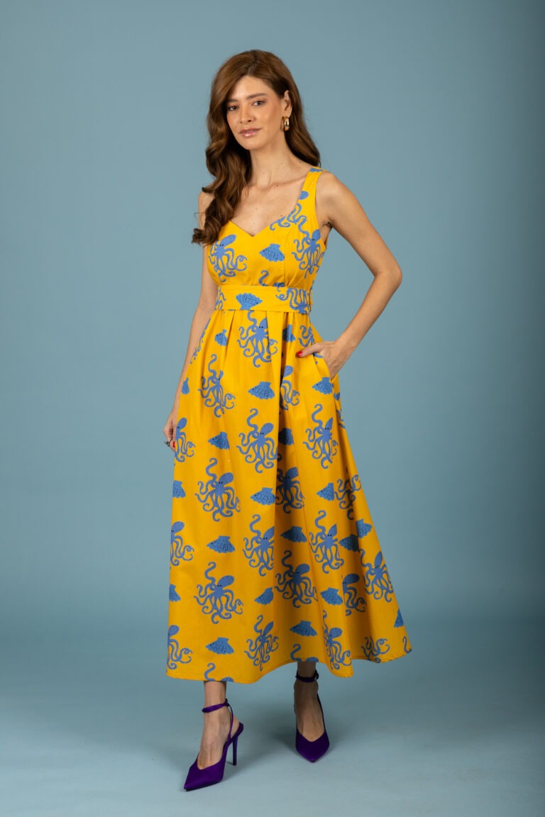 chaton Esmeralda poplin dress Yellow cukagr