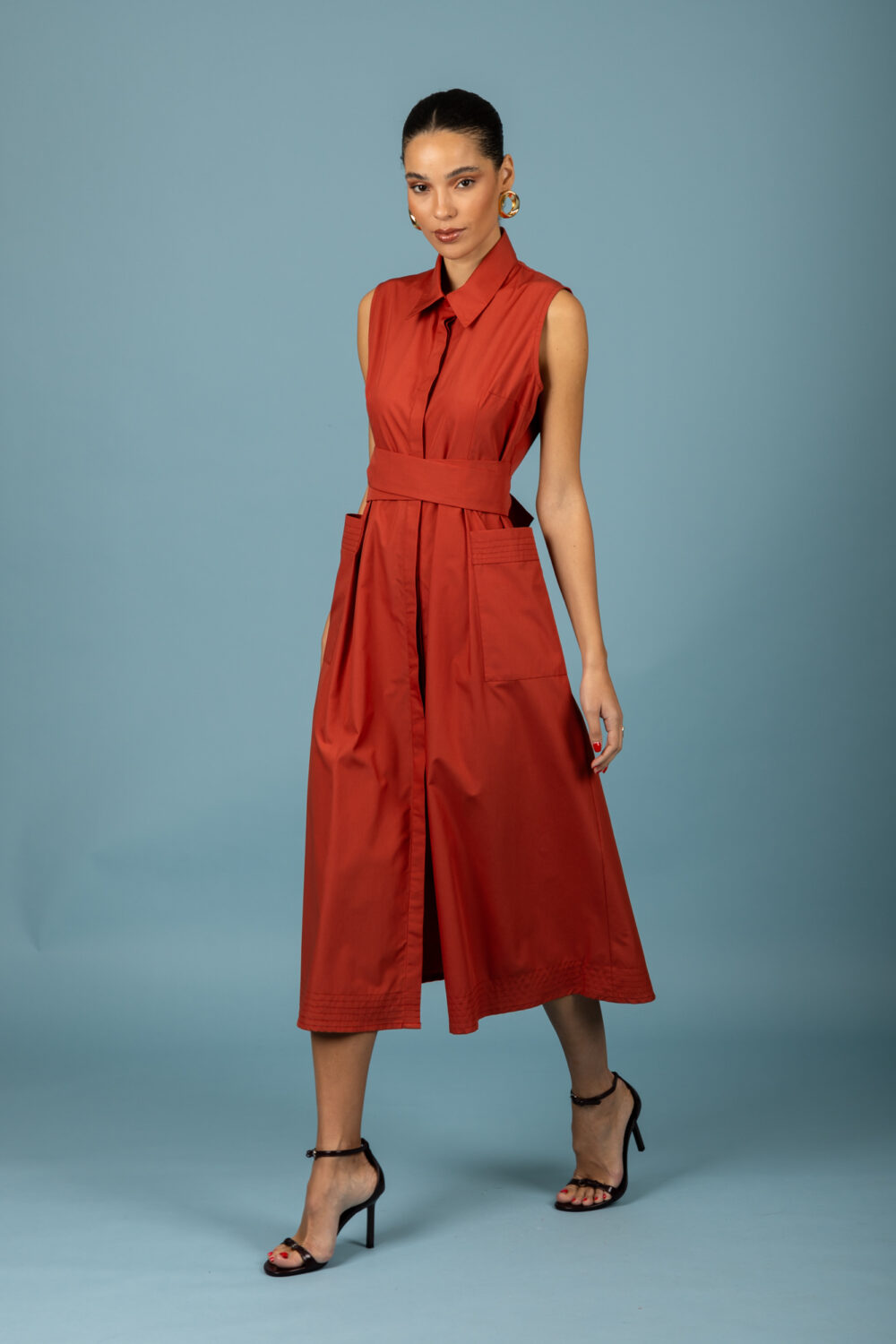 chaton Rebecca dress RedBrown cukagr