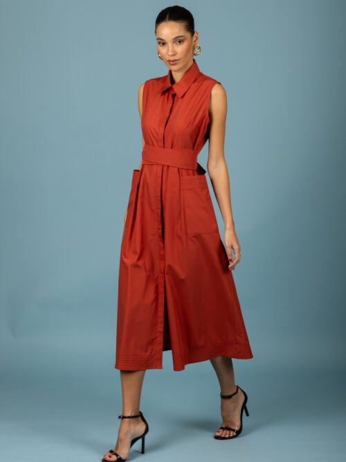 chaton Rebecca dress RedBrown cukagr