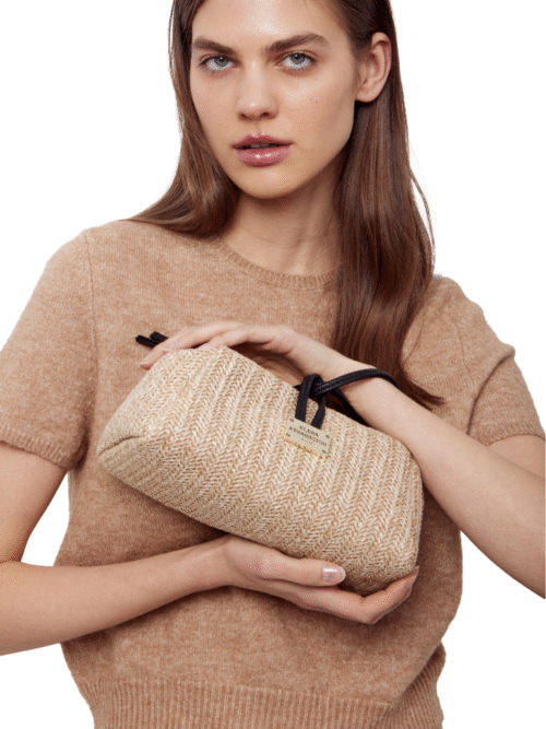Elenaathanasiou Lunchbag Vegan Straw Beige cukagr2
