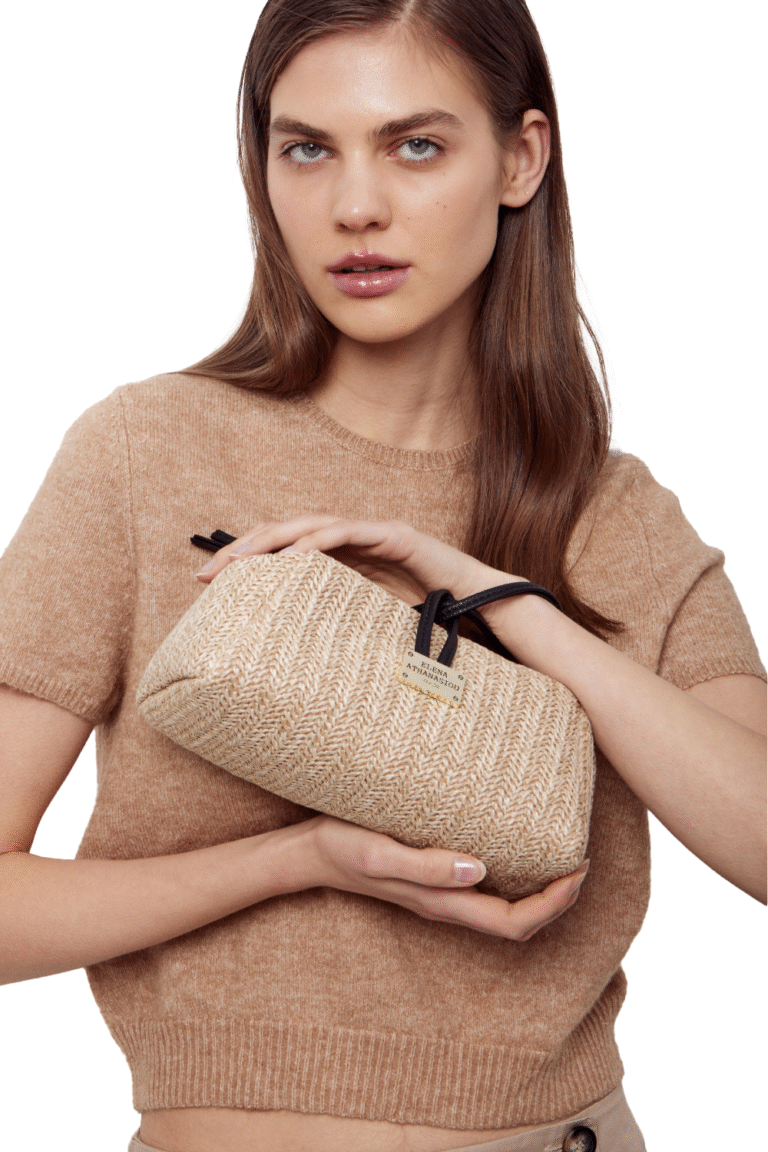 Elenaathanasiou Lunchbag Vegan Straw Beige cukagr2