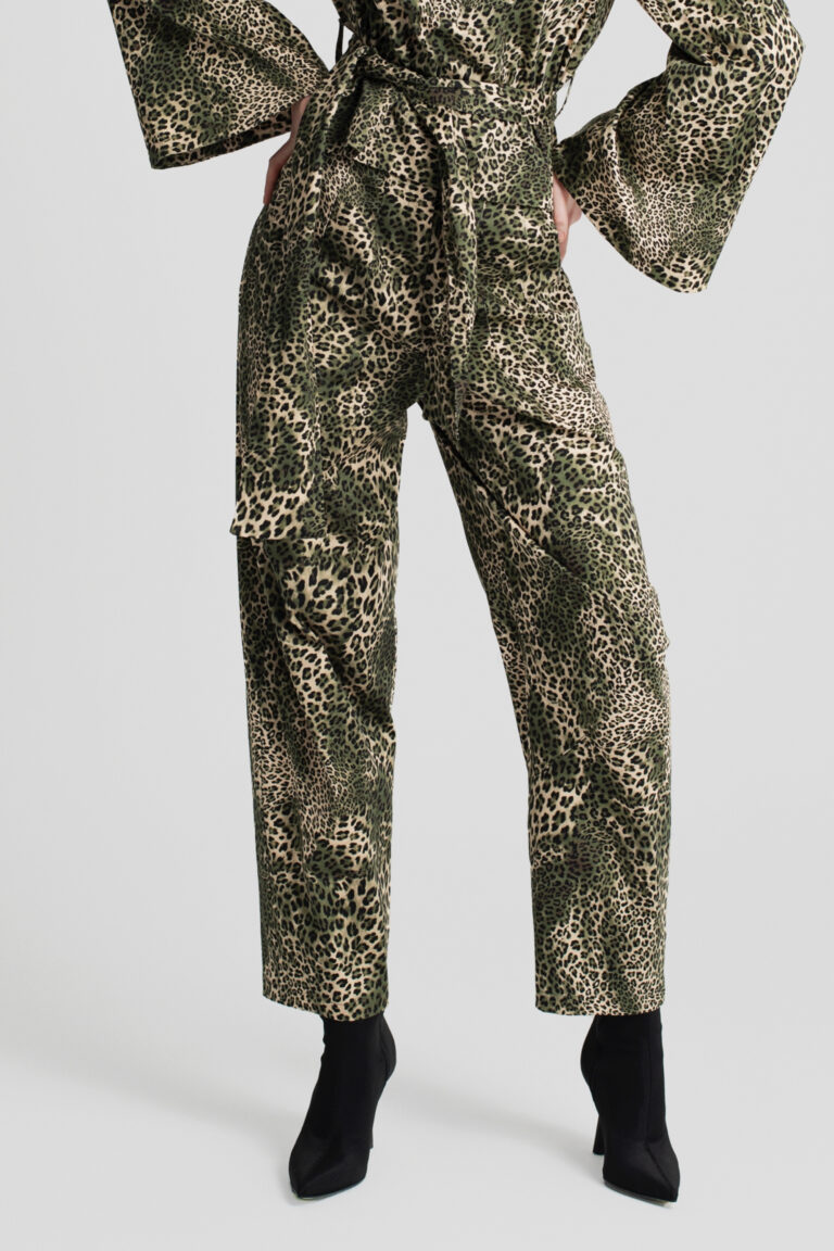 MOUTAKI slouchy panteloni animalprint cukagr