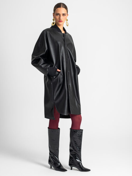 moutaki Παλτό ecoleather black cukagr1