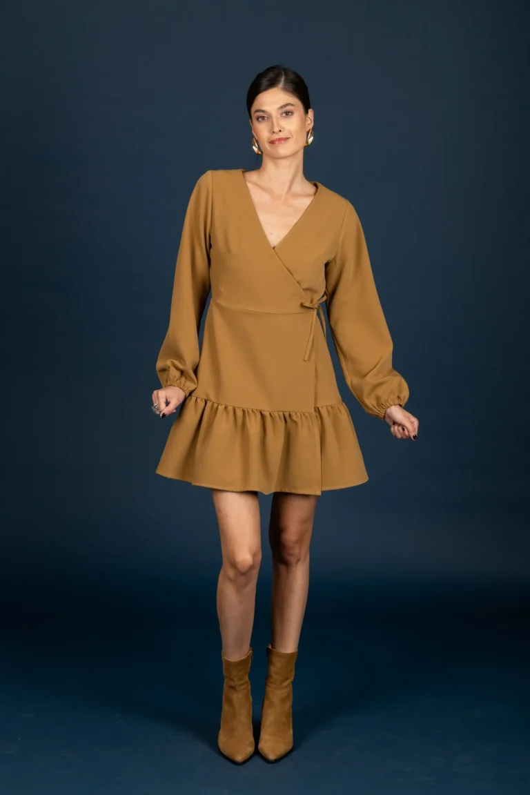 chaton cukagrAmy frill dress Camel