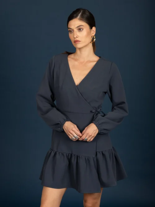 chaton cukagrAmy frill dress (Indigo)3