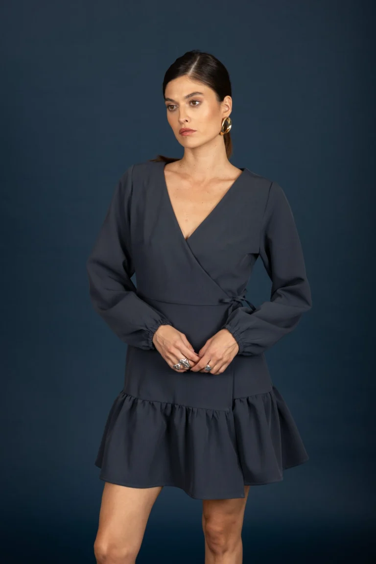 chaton cukagrAmy frill dress (Indigo)3