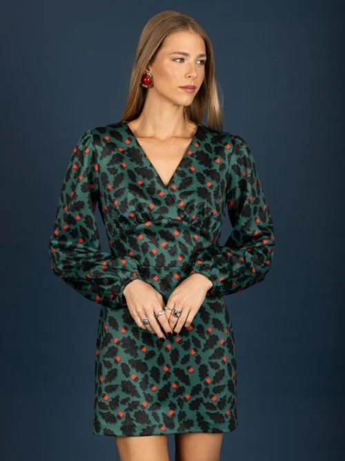 chaton cukagr Diane suede v neck dress