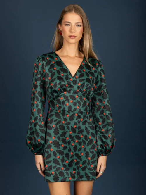 chaton cukagr Diane suede v neck dress3