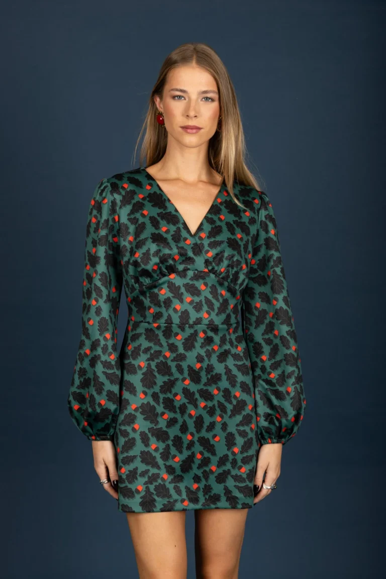 chaton cukagr Diane suede v neck dress3