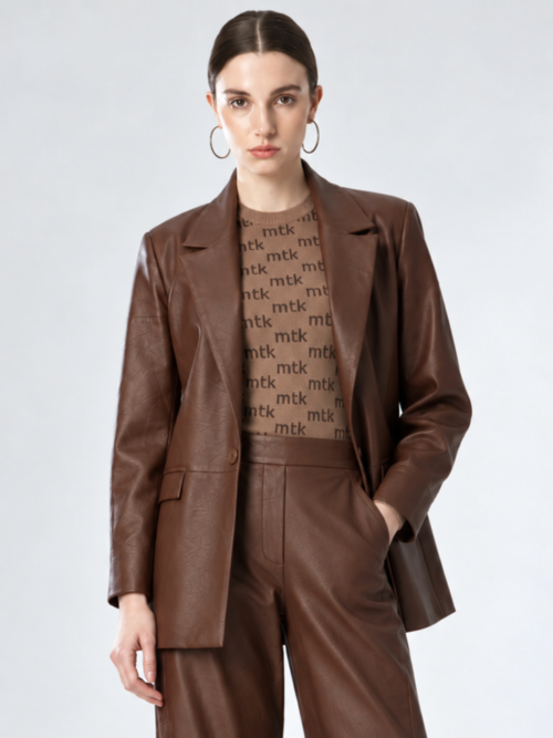 moutaki cukagr blazer καφε